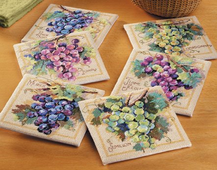 Grapes Coasters Needlepoint Kit