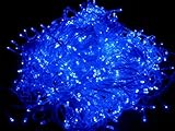 LED1000球ストレートクリスマスイルミネーションライト ブルー 防滴 8段階点滅