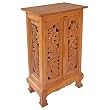 Handmade Asian Furniture - 32" Chinese Dragons Storage Cabinet / End Table - Natural Finish