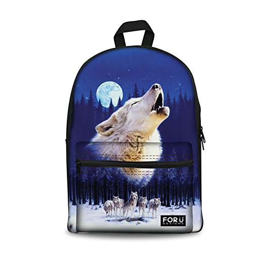 Bigcardesigns Cool Wolf Canvas Bookbag Backpack