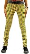 Tripp NYC Juniors / Womens Super Skinny T-Jeans / Pants in Yellow / Black Checkers