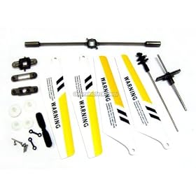 Full Set Replacement Parts for Syma S107 RC Helicopter, Main Blades, Main Shaft,Tail Decorations, Tail Props, Balance Bar, Gear Set,Connect Buckle-Yellow Set-: Toys &amp; Games
