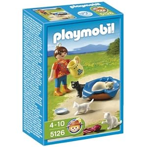 Playmobil Girl with Cat Family