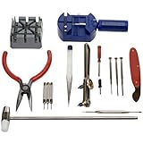 16PC Watch Repair Tool Kit Band Pin Strap Link Remover Back Opener Screwdrivers Tweezers Kit