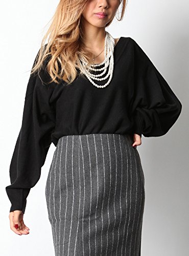 (ディーループ)D-LOOP ドルマン チュニック レディース ニット ワンピース バックスピンドル vネック ロング 長袖 春 夏 108162