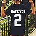 MuLuo Women's HATE YOU 2 Letter Printed Casual Black Short Sleeve T-Shirt