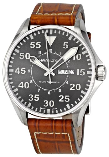 Hamilton Men's H64715885 Khaki Pilot Grey Dial Watch