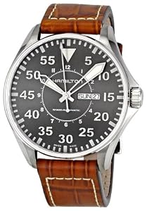 Hamilton Men's H64715885 Khaki Pilot Grey Dial Watch