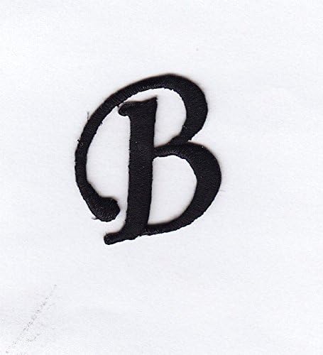 MONOGRAM LETTERS - 1 1/4" BLACK LETTER "B" - Iron On Embroidered Applique