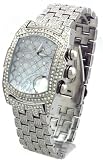 Geneva Elite Men's Iced Out Ultra Lupah Watch with 1 Eye Diamond Model 2403 Sil