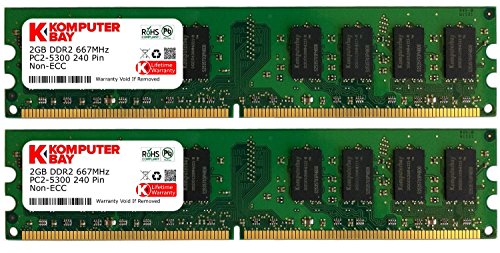 Komputerbay 4GB 2X 2GB DDR2 667MHz PC2-5300 PC2-5400 DDR2 667 (240 PIN) DIMM Desktop Memory