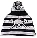 Black and White Striped Skull N Crossbones Beanie/gloves Set