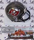 Mike Alstott Autographed/Hand Signed Tampa Bay Buccaneers Mini Helmet with SB XXXVII Champs Inscript