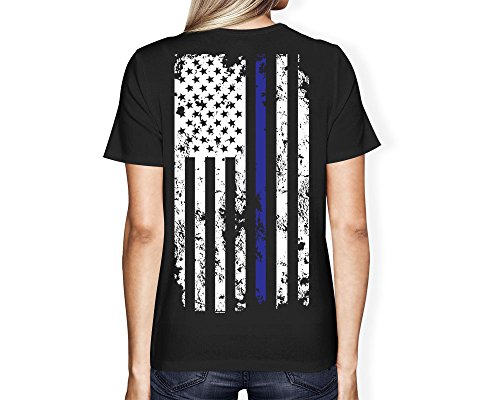 WOMENS Thin Blue Line American Flag T-shirt