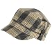 New soft plaid stripe cadet military cabbie cap hat Beige