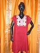 Womens Wear Floral Printed Red Cotton Kurti Dress Tunic Top Small Size