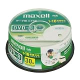 maxell データ用 DＶD-R 4.7GB 16倍速対応 インクジェットプリンタ対応ホワイト(ワイド印刷) 30枚 スピンドルケース入 DR47WPD.30SP A
