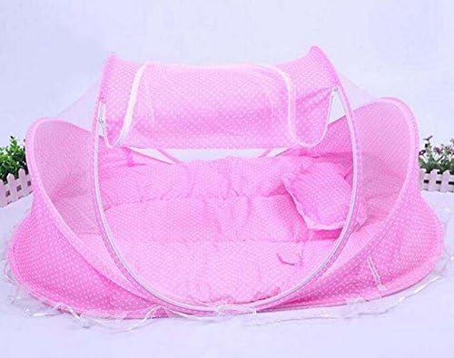 New Spring Winter 0-36 Months Baby Bed Portable Foldable Baby Crib With Netting Newborn Sleep Bed Travel Bed Baby Cotton Blend bronntanas leanbh táirge (1pc, pink color)