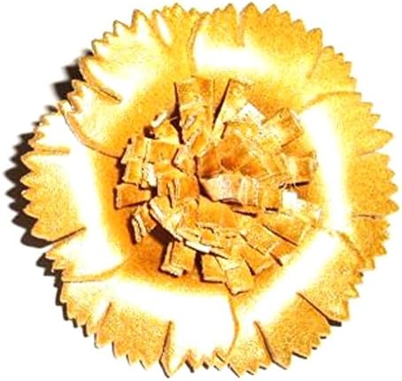 Leather Gold 'Ragged' Flower Brooch / Pin - 100% Leather