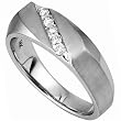 0.25 Ct.T.W. Round Brilliant Cut Diamonds, 14K White Gold. Men's Diamond Ring