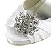 ElegantPark EP2015-PF Women's Closed Toe Platform High Heels Pumps Rhinestones Buckles Satin Evening Bridal Wedding Shoes