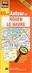 Carte routi�re : 60 km autour de Roue...