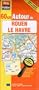 Carte routi�re : 60 km autour de Rouen - Le Havre (avec index complet des communes et l�gende en 4 langues)