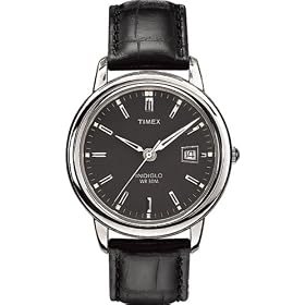 Timex Men's Classic Black Leather Strap Watch #T21752