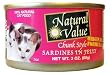 Natural Value Cat Food, Chunk Style Sardines in Jelly, 3-Ounce Cans (Pack of 24)