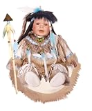 ANOKI 24 Porcelain Indian w/Spear Doll By Golden Keepsakes