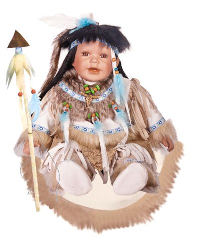 ANOKI 24 Porcelain Indian w/Spear Doll By Golden Keepsakes