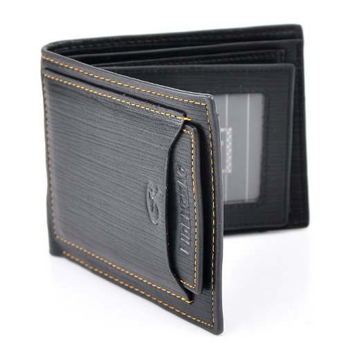 Stylish Men Leather Wallet Pocket Money Purse Id Credit Card Clutch Bifold Black