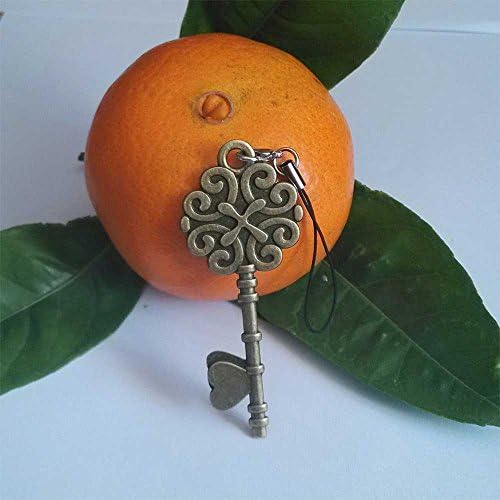 GiftJewelryShop Ancient Bronze Retro Style School Math And Backpack Flower Photo Key to Her Heart Strap hanging Chain for Phone Cell Phone Charm