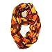 Cute Autumn Leaves Harvest Pumpkin Thanksgiving Wide Loop Infinity Scarf Brown