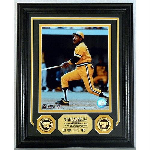 Highland Mint PIttsburgh Pirates Willie Stargell Gold Coin Photo Mint w/two 24KT Gold Coins