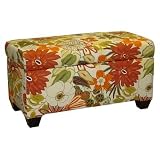 Upholstered Storage Bench in Lilth Marigold