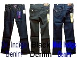 Ladies Sizes 1 - 3 - 5 - 7 - 9 - 11 - 13 - 15. Stretchable Denim Low Rise - 5 Pockets - Jeans. Straight Leg Cut.