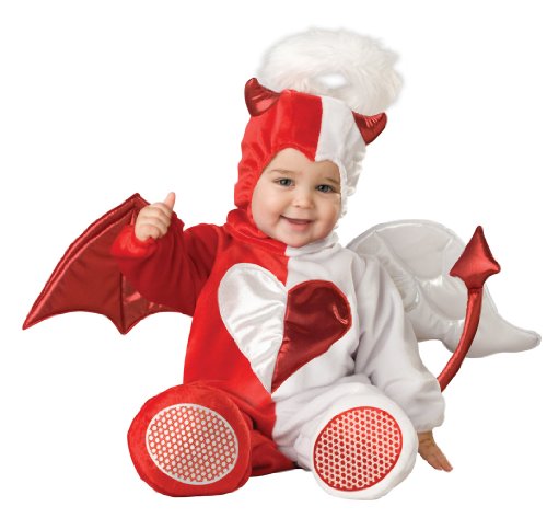 Lil Characters Unisex-baby Infant Here Comes Trouble Costume, Red/White, Medium