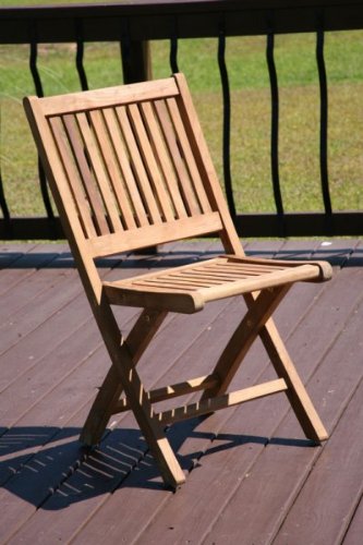 Teak Folding Patio Chair (Teak) (35H x 18W x 17D)