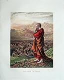 1909 Colour Print Bible Vision Ezekiel People Mountains