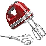 KitchenAid KHM7210ER 7-Speed Digital Hand Mixer with Turbo Beater II Accessories and Pro Whisk - Empire Red