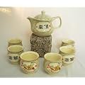 Asiatisches Teeset 057 Teeservice aus Keramik 7tlg. Teekanne mit Tassen, B-Ware mit kleinen Lackfehlern