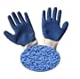 G & F  1511 Rubber Coated Gloves, Blue Latex Palm & Finger , Crinkle Pattarn, Size Large ( SOLD BY DOZEN 12 Pairs)