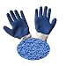 G & F  1511 Rubber Coated Gloves, Blue Latex Palm & Finger , Crinkle Pattarn, Size Medium ( SOLD BY DOZEN 12 Pairs)