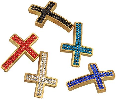 10pc Gold Plated Assorted Crystal Cross Spacer Bead Charm For Shamballa Bracelet C0406mix