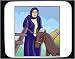 Decorated Mouse Pad with man, robes, turban, horse, standing, Turkey, Middle East, equine, animal