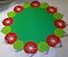 Trim a Home, Christmas Holiday Winter Decor, Vinyl Placemat Round Holiday Lights Red Green