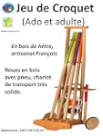 Jeu de croquet en bois ado et adulte,...