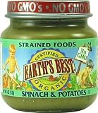 Earth's Best Organic Strained Spinach & Potatoes, 4 Ounce Jars (Pack of 12)