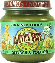 Earth's Best Organic Strained Spinach & Potatoes, 4 Ounce Jars (Pack of 12)
